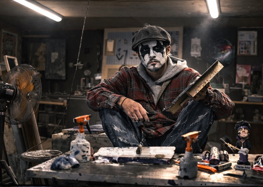 アトリエ作品制作　フェイスメイク